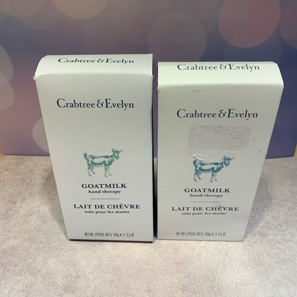2 X Crabtree & Evelyn GOATMILK Hand Therapy Cream 3.5 oz. ea~ NIB SEALED